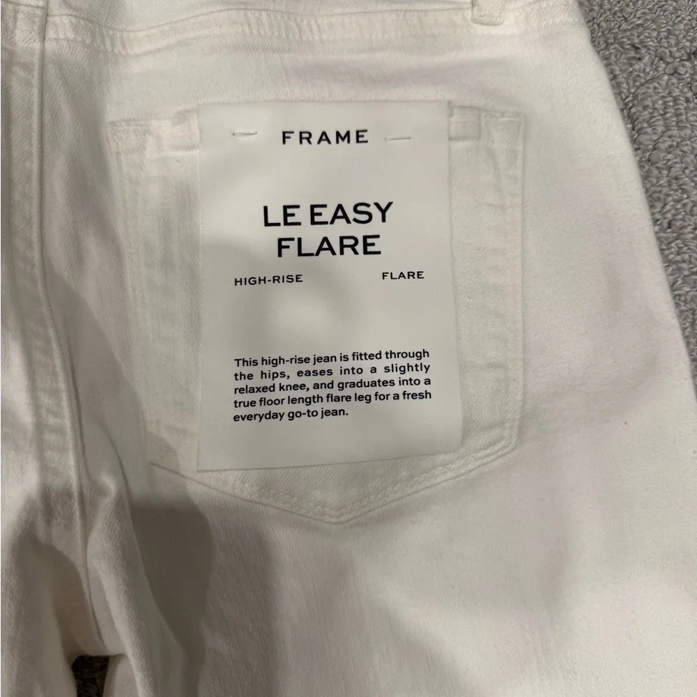 Frame Denim White Flare Wide-Leg Jeans - Picture 4 of 5